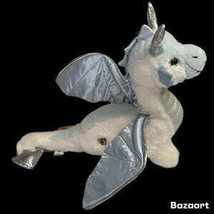 Preowned Ganz Webkinz White Ice Dragon HM396 Plush Stuffed Animal No Code